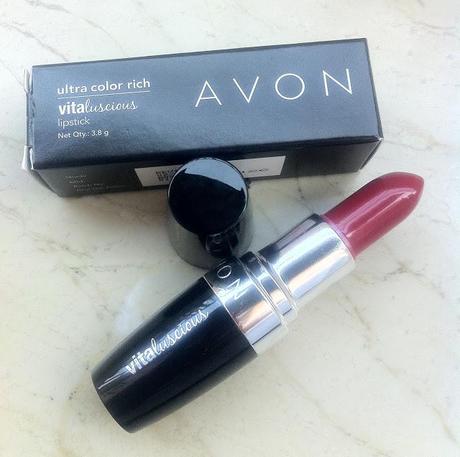 Avon Ultra Color Rich Vitaluscious Lipstick in Reviving Red - Review, Swatches
