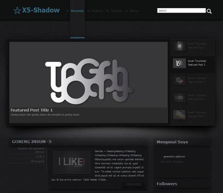x5 Shadow Blogger Template