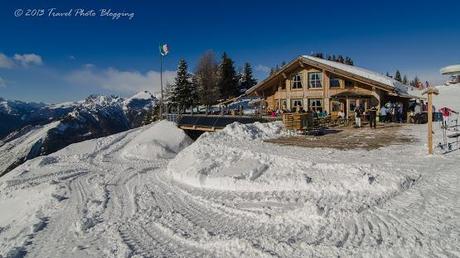 Charming mountain huts on ski slopes