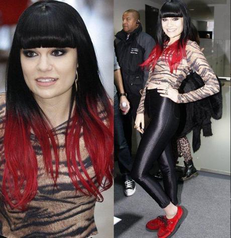 jessie-j-red-ombre-hair