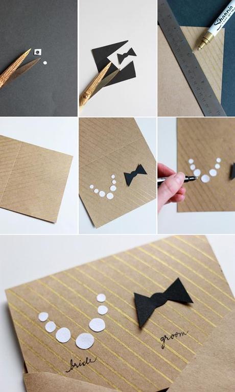 Make a homemade card for the wedding couple