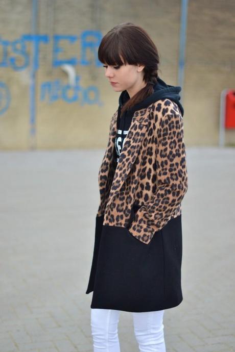 leopard and black celine lookalike coat zara