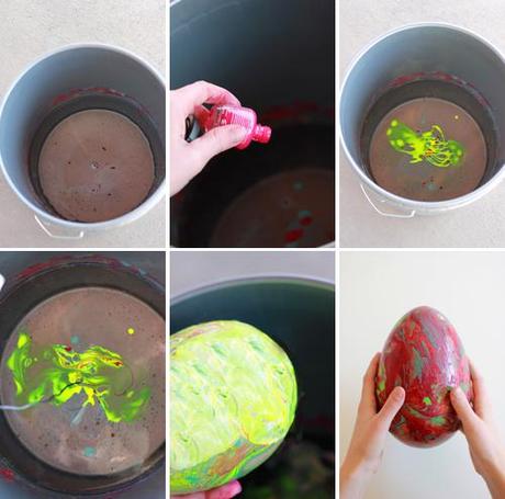 How to make a giant marbled Easter Egg care package
