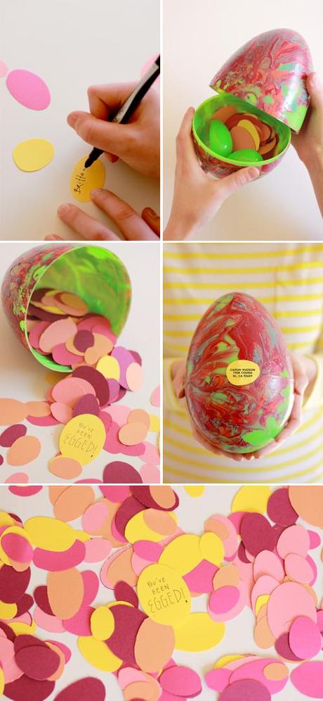 How to make a giant marbled Easter Egg care package