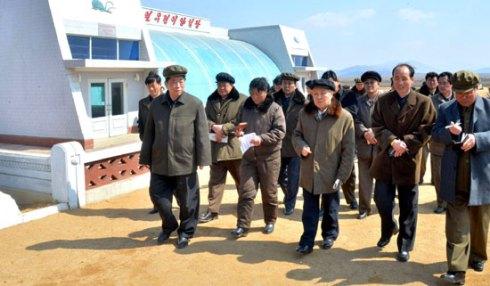 DPRK Cabinet Premier Choe Yong Rim (3rd L) tours the Jangsan Cooperative Farm in Ryongchon County, North Pyongan Province (Photo: Rodong Sinmun)