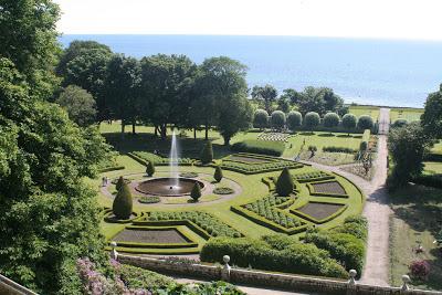 View from Dunrobin Castle, the gardens and the sea