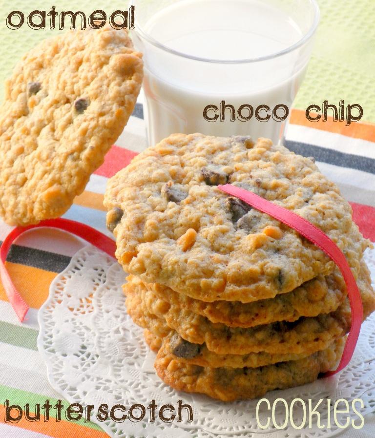 Oatmeal Butterscotch & Choco Chip Cookies