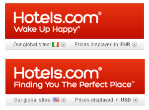 branding and tag line for hotels.com