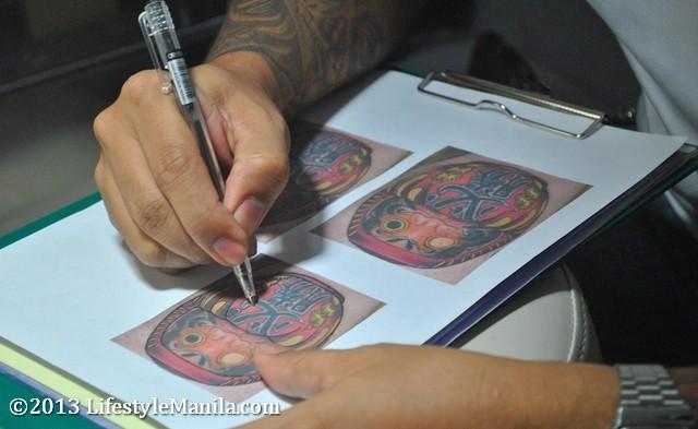 Fuse Tattoo Artist Papa Dhong Stenciling