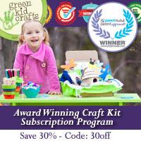 Save 30% on a new subscription to Green Kid Crafts' award winning craft kit program!