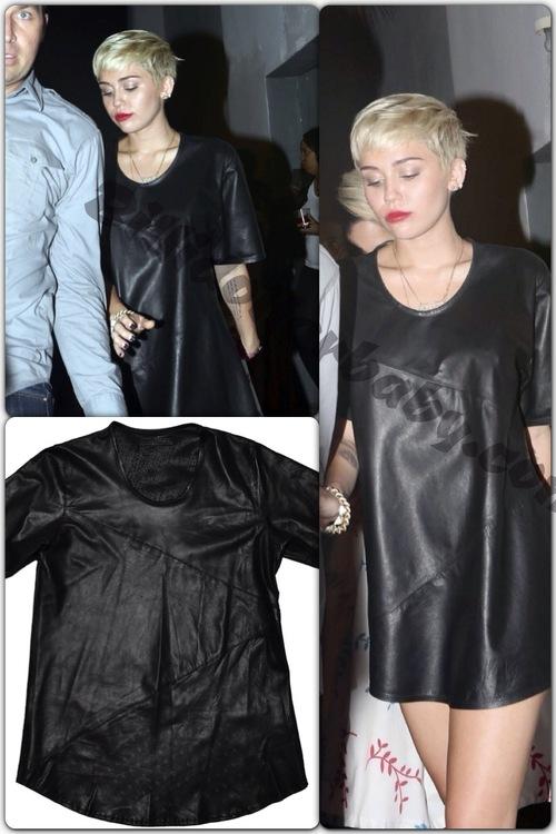 Miley Cyrus parties in Miami wearing En Noir, Versace and Saint...