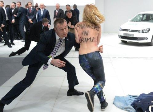 FEMEN protest, Hanover, Germany.