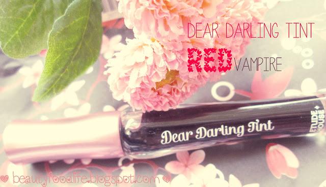 Etude House review, Dear darling tint review, Dear Darling Tint 04 Red Vampire, Vampire lips, beautyfoodlife.blogspot.com
