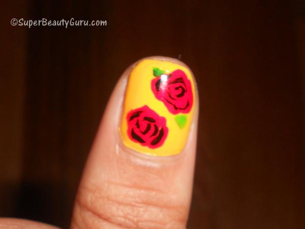 Rose Floral Nail Art