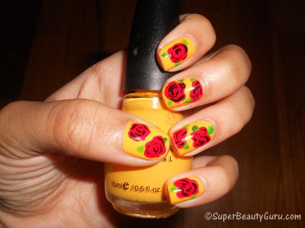 How to Paint Roses on Nails