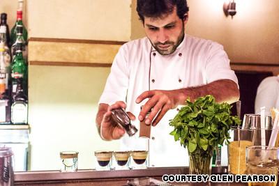 Kayan's chef Jean Moukhtar making tiramisu 