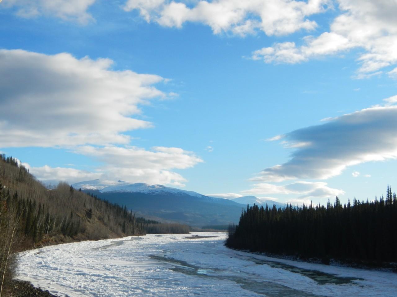 Semi Frozen River in the Western Canadian Rockies