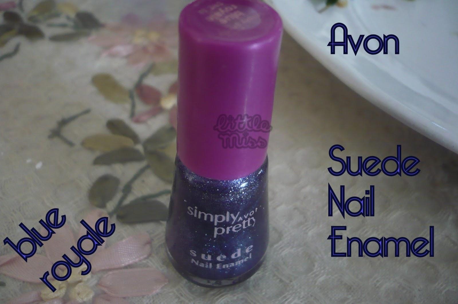 On my nails | Avon Suede Nail Enamel in Blue Royale | Review