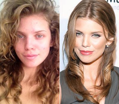 Celebrities with and without Makeup