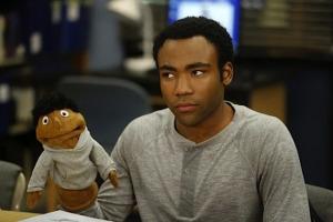 Troy and his hand-puppet.