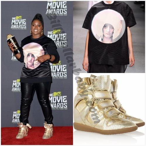 Ester Dean in Givenchy x Isabel Marant at the 2013 MTV Movie...