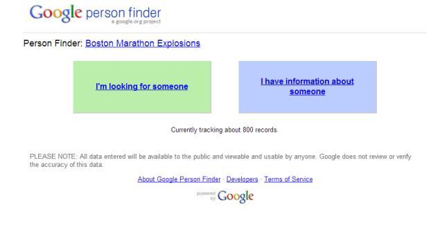 Pray for Boston - Google Person Finder Information