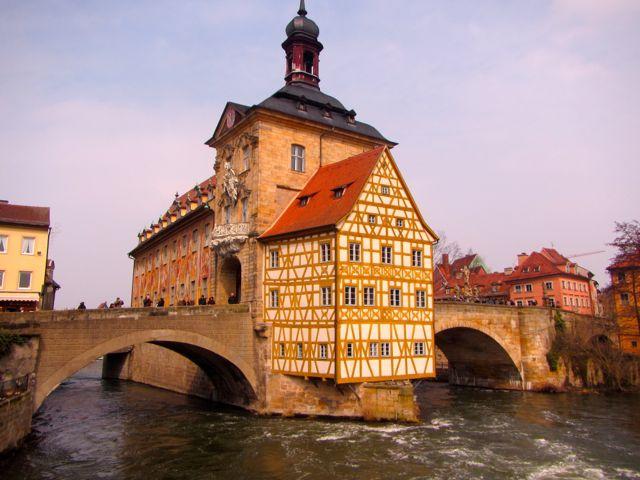 The town hall, the most famous building in Bamberg, Germany.