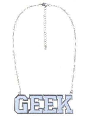 White (White) Silver and White GEEK Necklace | 277673210 | New Look