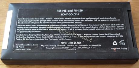 Product Reviews: Amazing Cosmetics: Amazing Cosmetics Refine & Finish Velvet Mineral Foundation Pressed Powder Light Golden Review