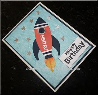 Rocket theme birthday card