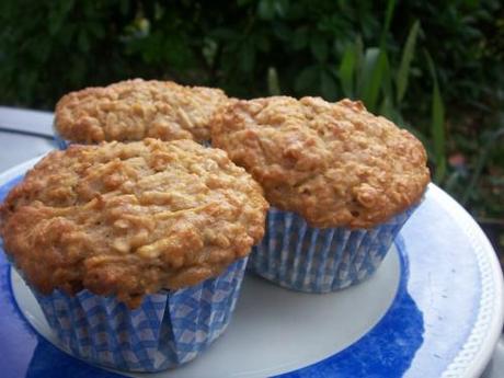 Low fat apple oatmeal muffins