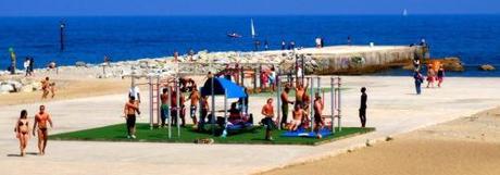 Barceloneta beach Travelling through Time and Relative Dimension in Space