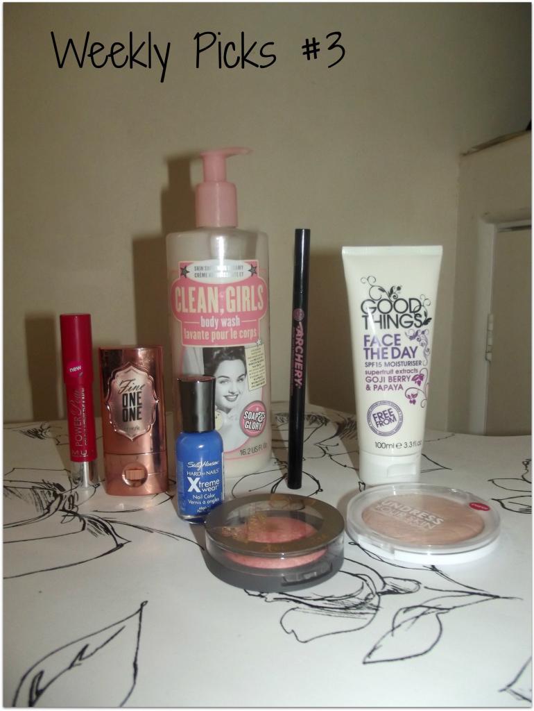 Weekly Picks, Soap and Glory, Clean Girl Body Wash, Good Things Face Of The Day Moisturiser, Benefit, Fine One One, MUA Undress Your Skin Shimmer Highlighter, Archery Brow Tint and Precision Pencil, Accessorize Merged Baked Blusher in Sensation, MUA Power Pout in Broken Hearted, Sally Hansen, Pacific Blue