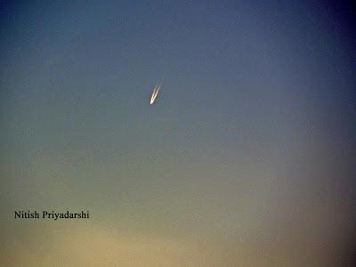 An unidentified object seen above Ranchi city in India.