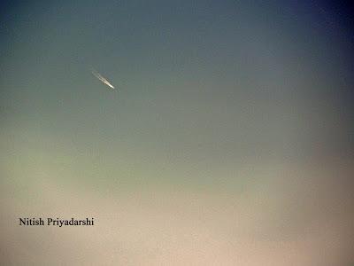 An unidentified object seen above Ranchi city in India.