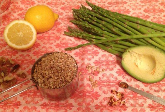 Ingredients for Creamy Chilled Farro Asparagus - The Little Foxes Vegan Recipe Style