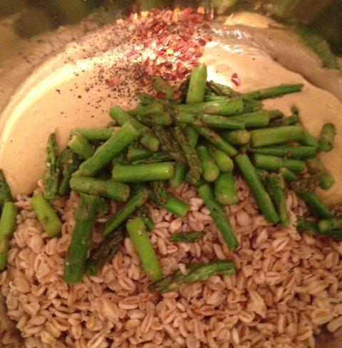 Creamy Chilled Farro + Asparagus - The Little Foxes Vegan Recipe Style