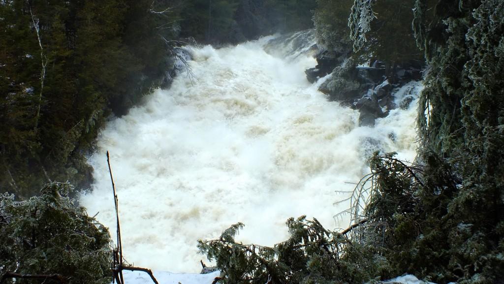 Ragged Falls - a wall of water - Oxtongue River - Ontario - April 20 2013