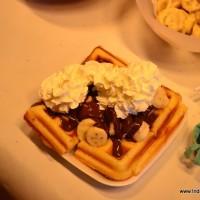 Waffles with bananas Chocolate and whipped cream- saturday Night Market