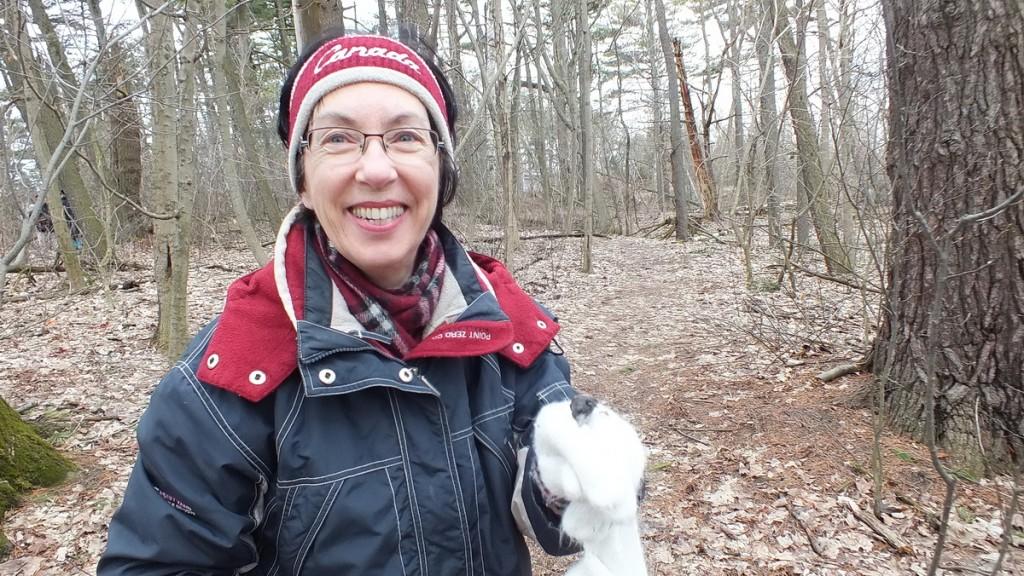 Great Horned Owls and Owlets – Thickson’s Woods – Whitby Jean with bird skull on her mitten - thicksons woods - whitby - ontario