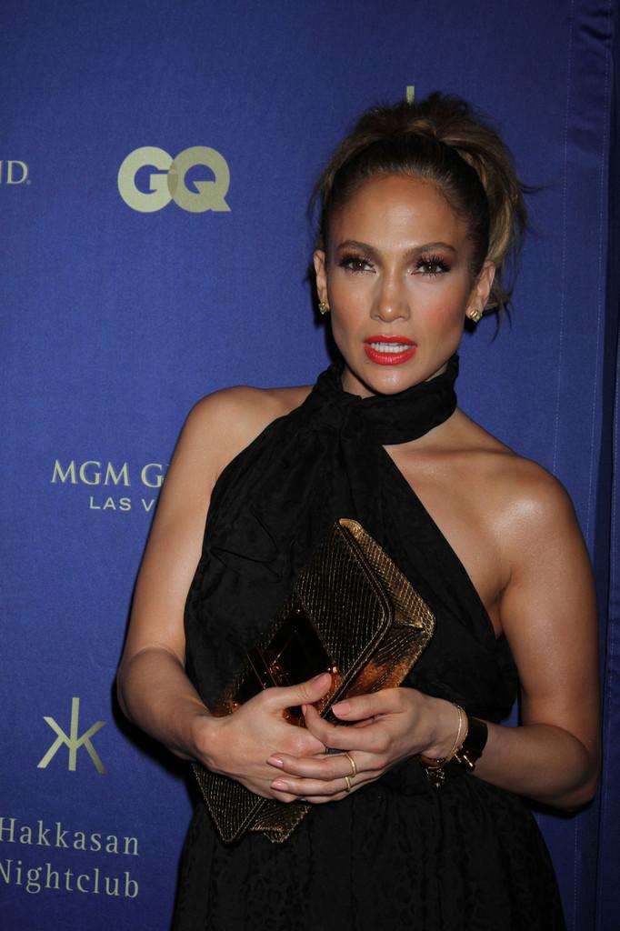 Jennifer Lopez Wearing Yves Saint Laurent at the Hakkasan Las...