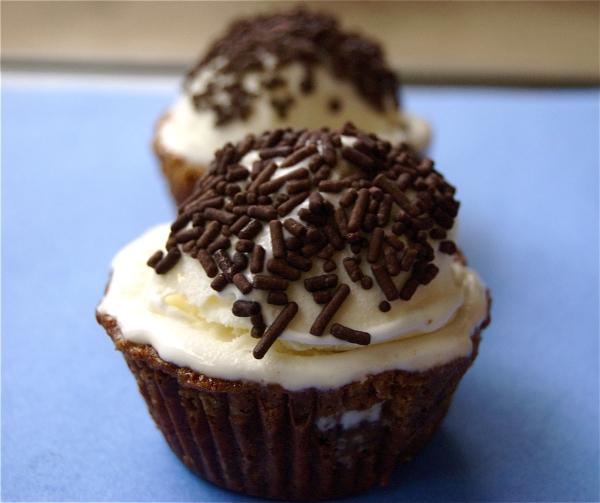 Chipster Topped Brownie Ice Cream Cupcake