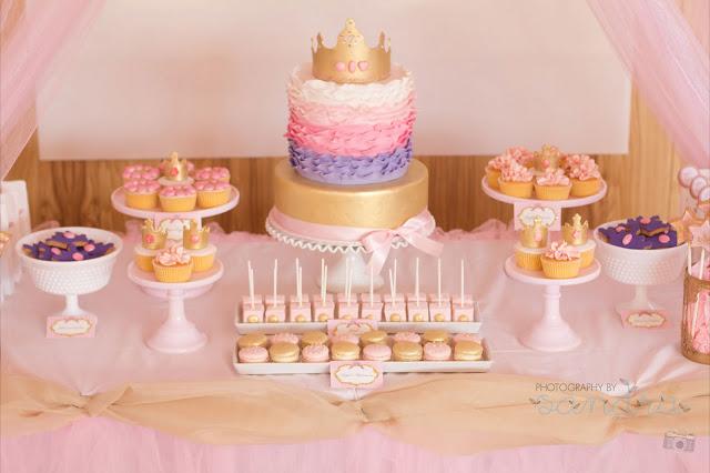 Pink Royal Princess Party for Milania's 1st Birthday by Natalie.