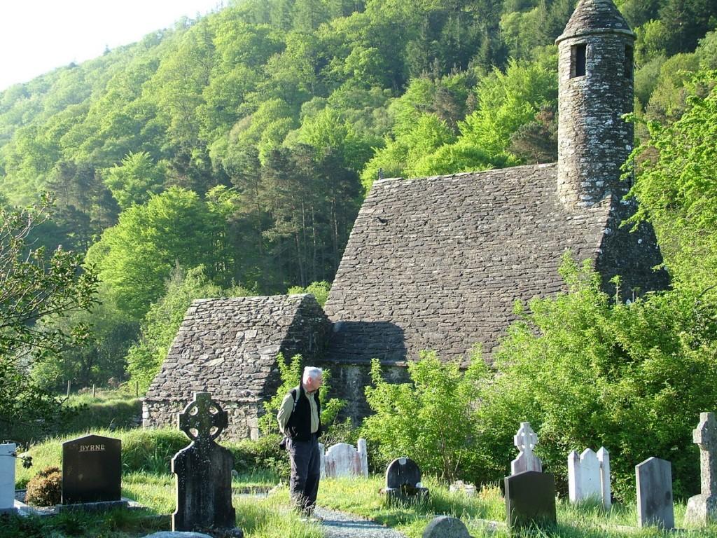 Glendalough, one of the most beautiful places in Ireland Bob checks out names in Glendalough Cathedral graveyard - Ireland