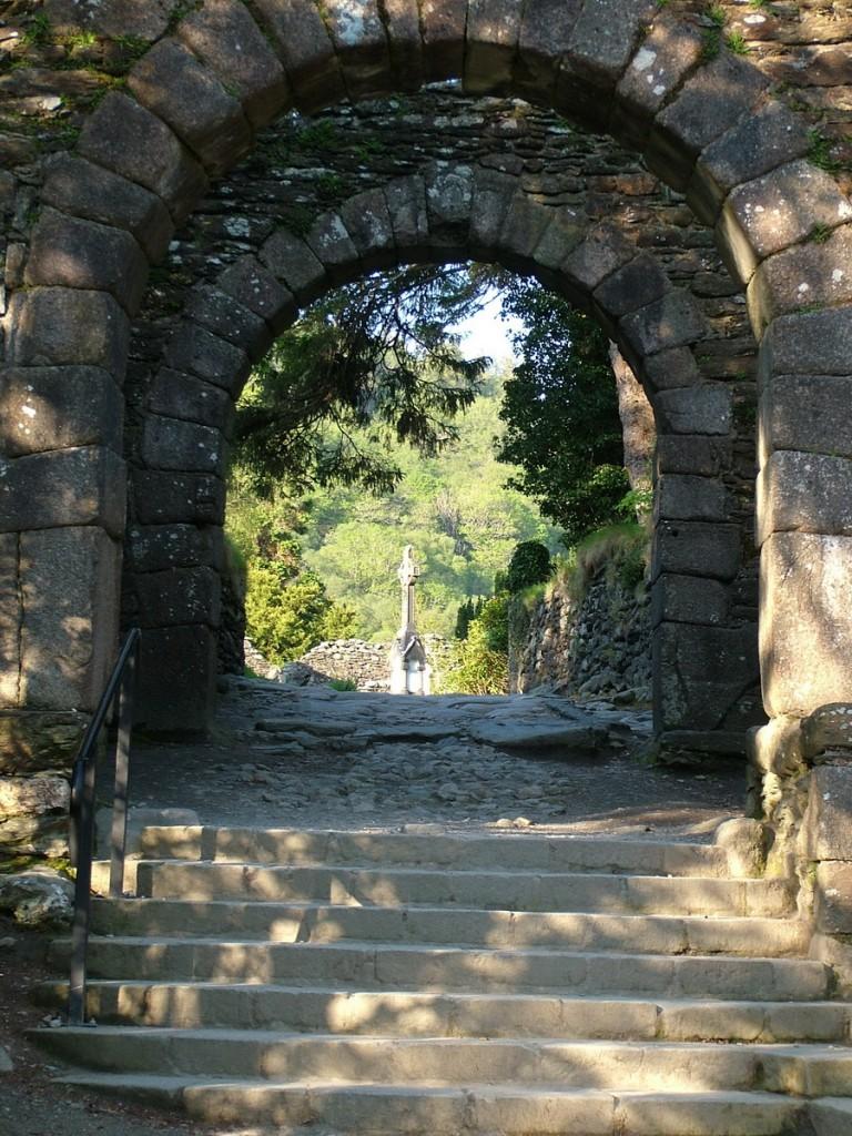 Glendalough, one of the most beautiful places in Ireland Glendalough Gateway to Cathedral and graveyard - Ireland