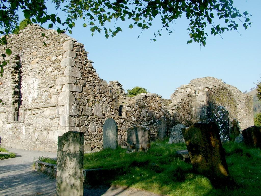 Glendalough, one of the most beautiful places in Ireland Glendalough Cathedral - view of rightside - Ireland