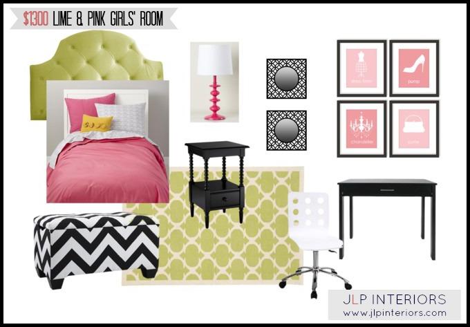 Mood Board Monday! - Lime & Pink Girls' Bedroom