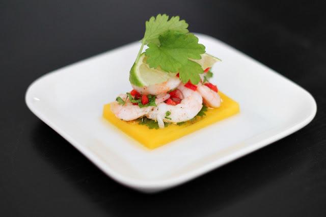 Ceviche marinated shrimps with mango & cilantro #82