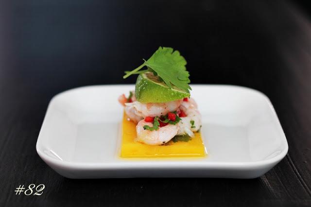 Ceviche marinated shrimps with mango & cilantro #82