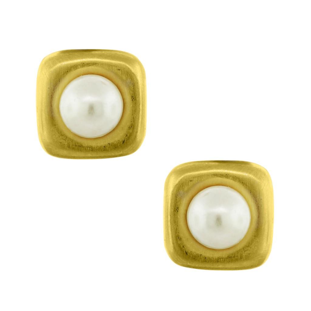 Angela Cummings 18kt yellow gold and pearl earrings Angela Cummings jewelry, pearl and gold earrings, pearl earrings